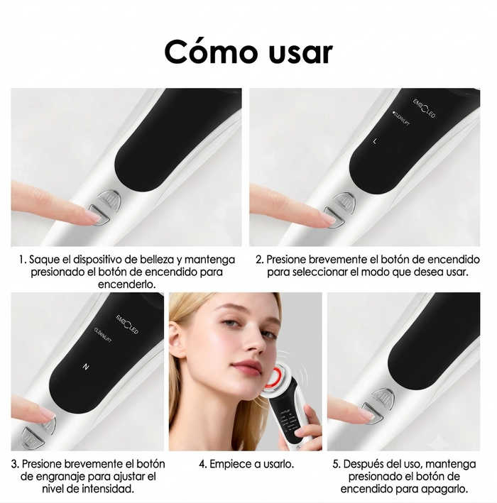 Cómo se usa el dispositivo facial EMS