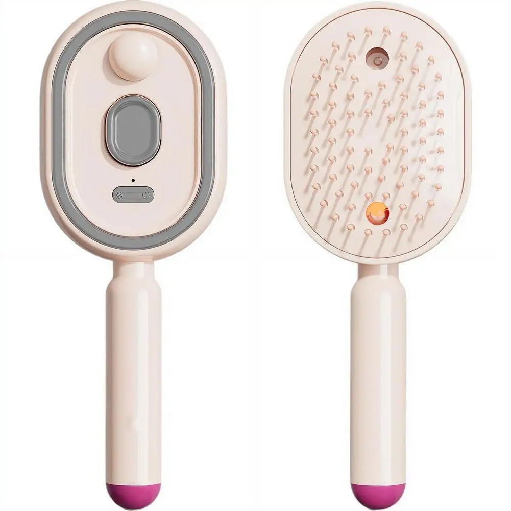 Cepillo masajeador capilar 3 en 1 con vapor, spray y limpieza automática