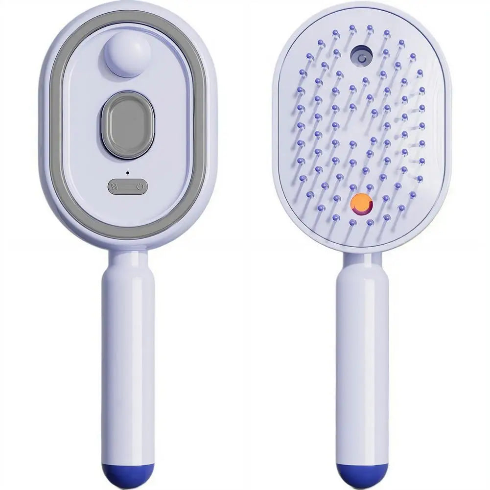 Cepillo masajeador capilar 3 en 1 con vapor, spray y limpieza automática